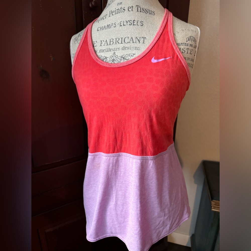 NWOT Nike DRI-Fit Cheetah Pink Block Racerback Tank